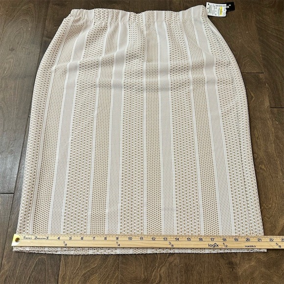 Travel Elements Skirt Womens XL Ivory Striped Straight Pencil Knee Pull On - Picture 8 of 9